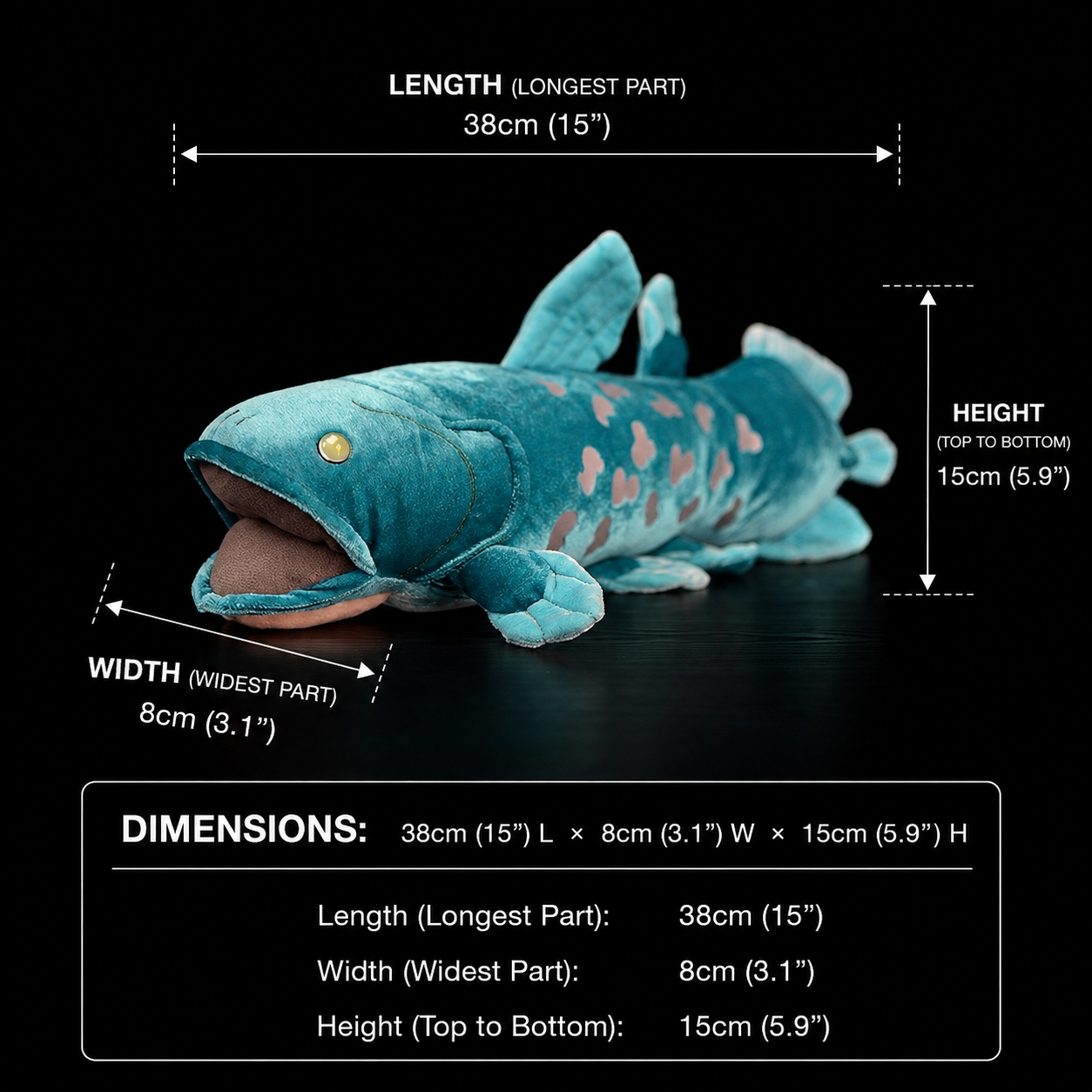 Coelacanth Fish Soft Stuffed Plush Toy