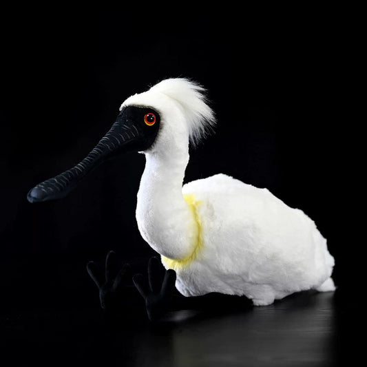 Brinquedo de pelúcia macio de pelúcia de pássaro colher de cara preta
