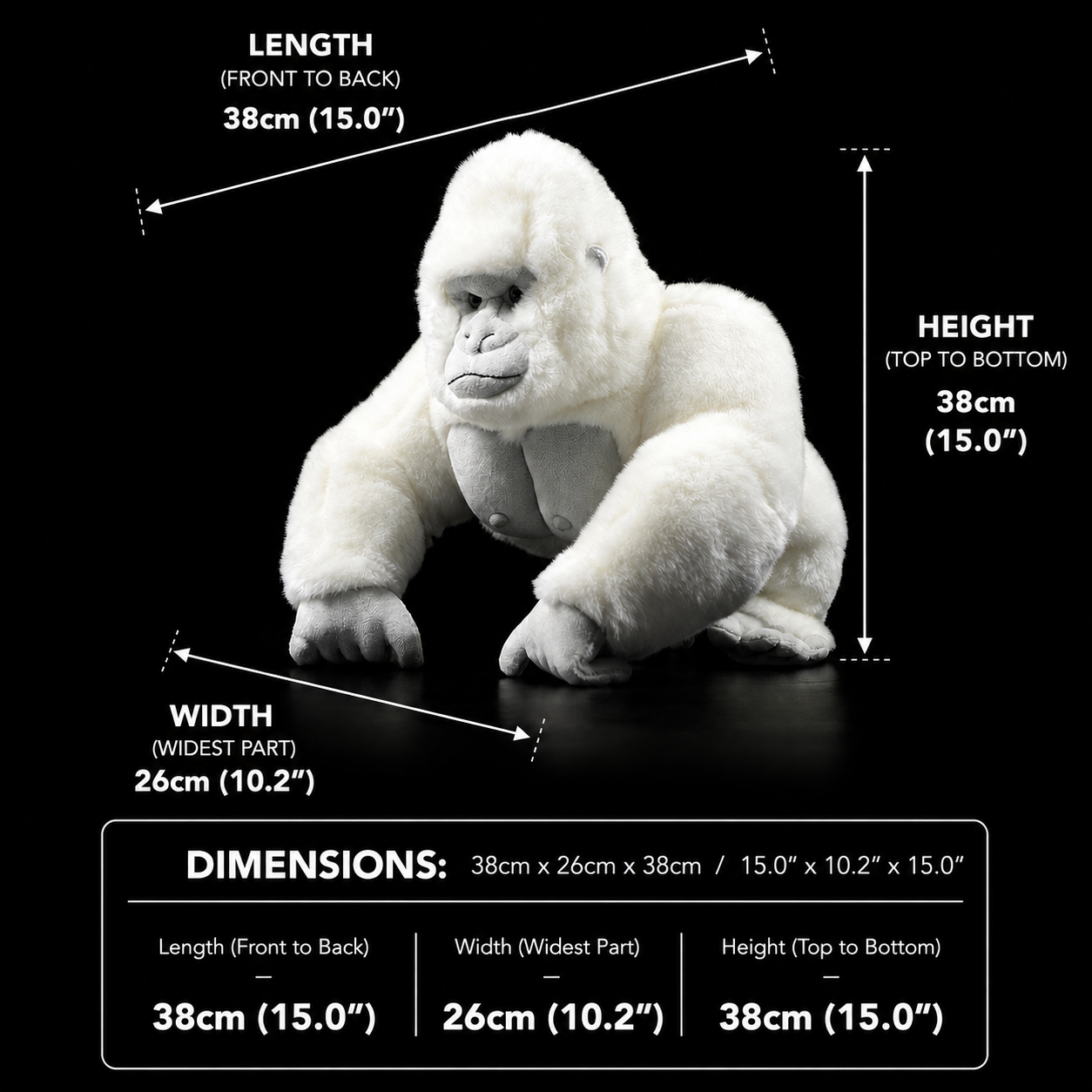 Albino White Gorilla Ape Soft Stuffed Plush Toy