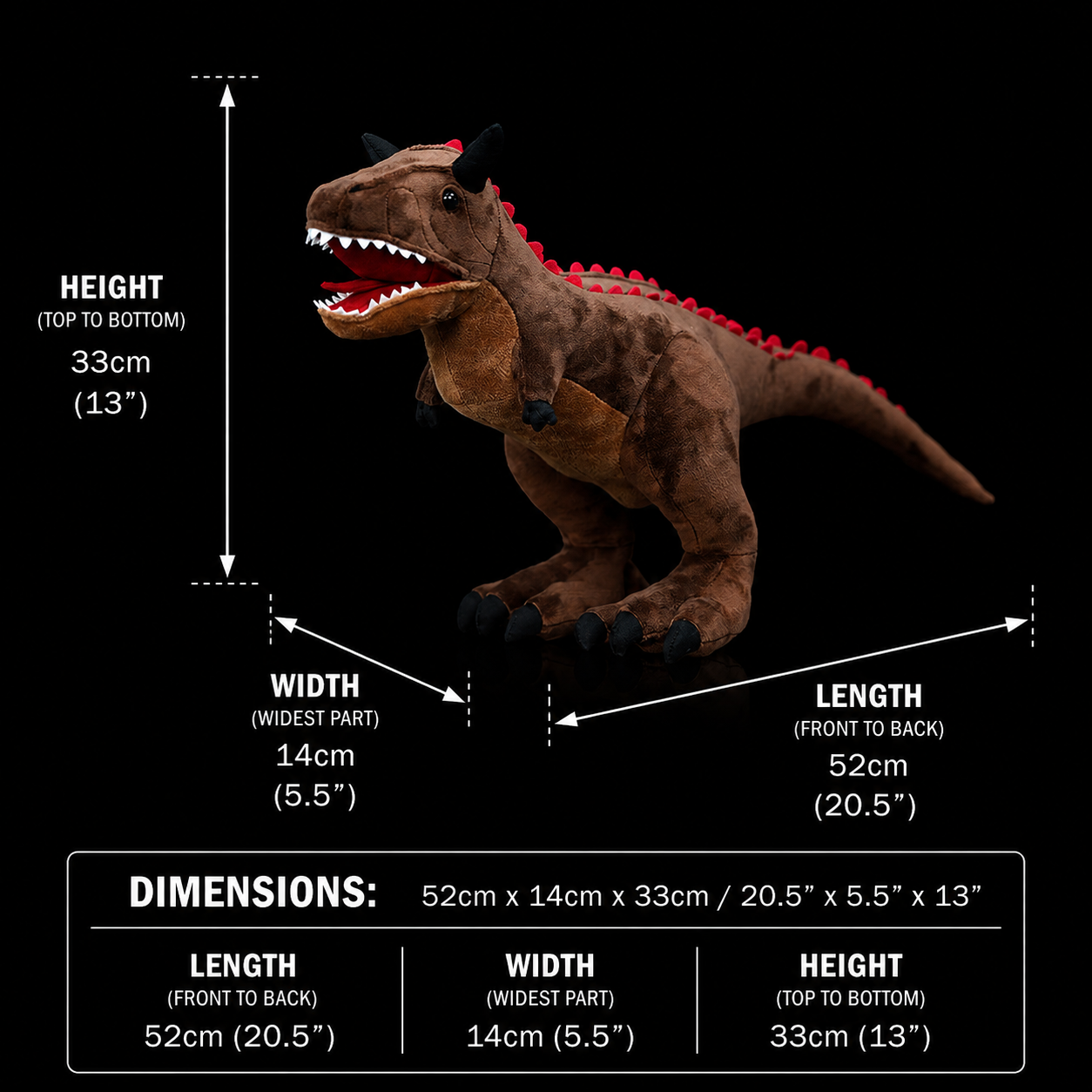 Carnotaurus Dinosaur Soft Stuffed Plush Toy