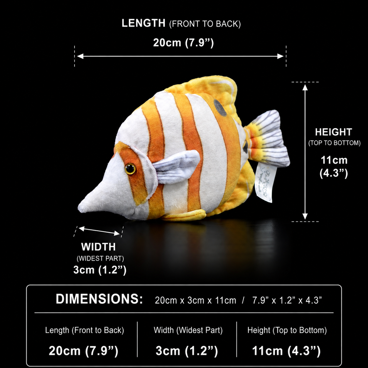 Copperband Butterfly Fish Soft Stuffed Plush Toy