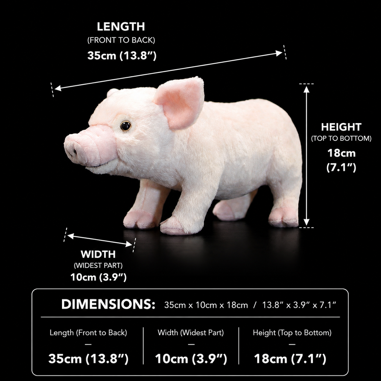Domestic Pig Soft Stuffed Plush Toy