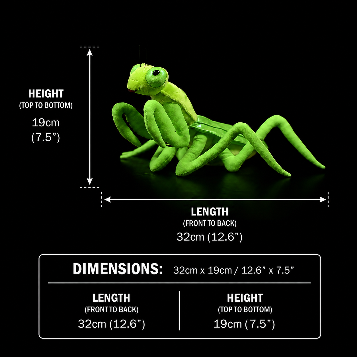 Green Chinese Mantis Soft Stuffed Plush Toy