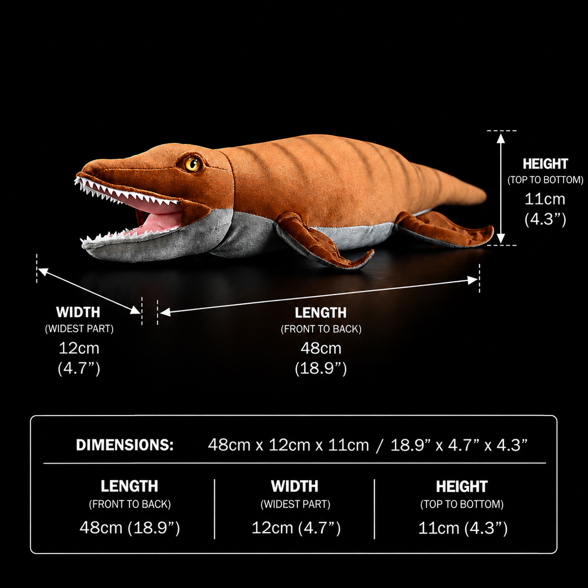 Mosasaurus צעצוע קטיפה ממולא רך