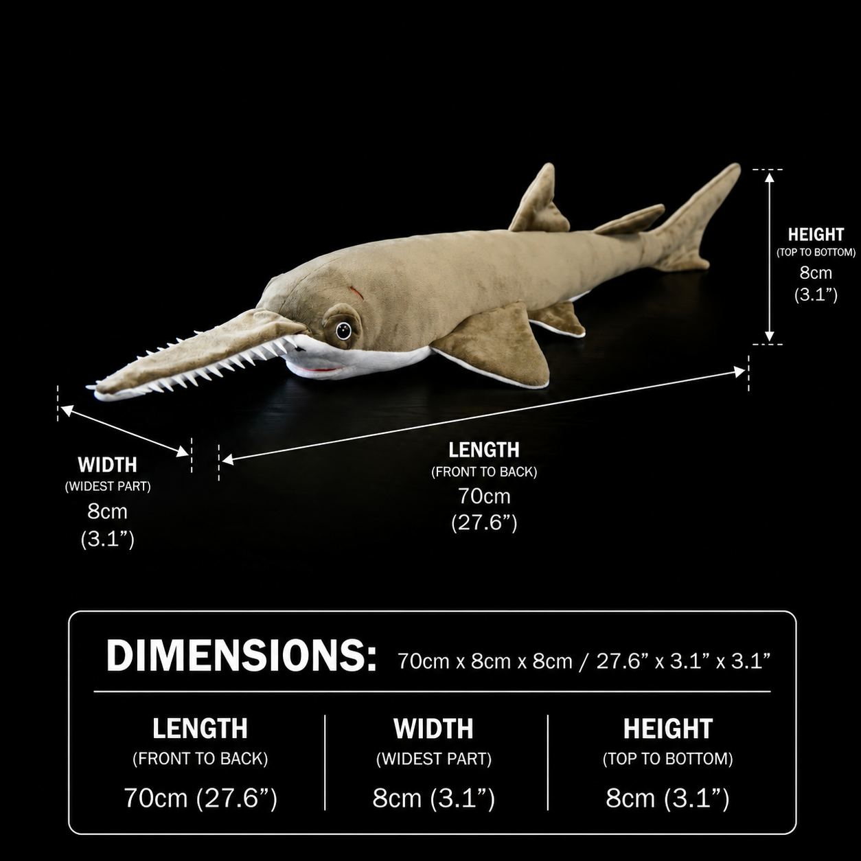 Longnose Sawshark Soft Stuffed Plush Toy