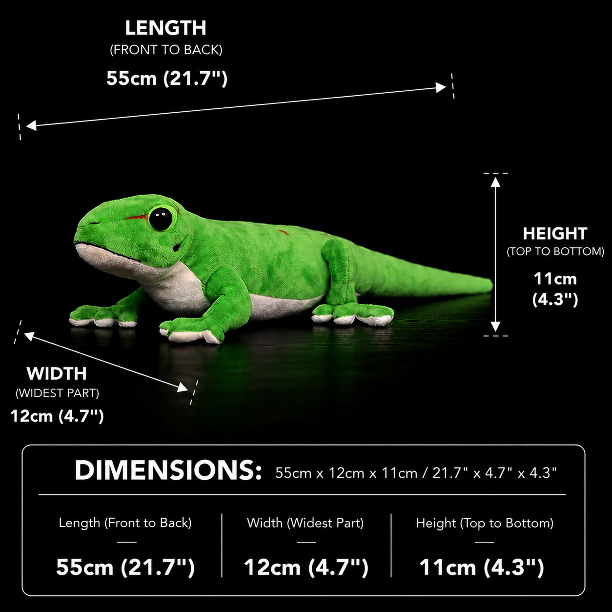 Madagascar Giant Day Gecko Soft Stuffed Plush Toy