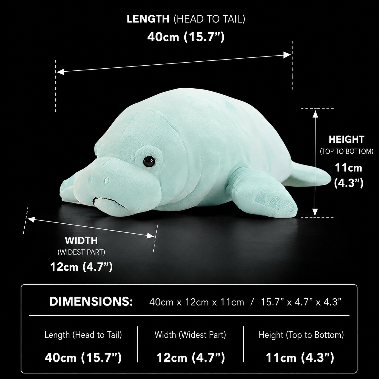 Weiches Plüschtier Manatee Sea Cow