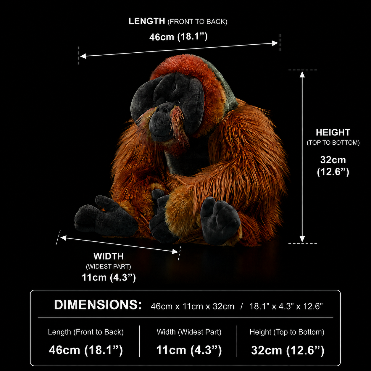 Weiches Plüschtier Orang-Utan Ape