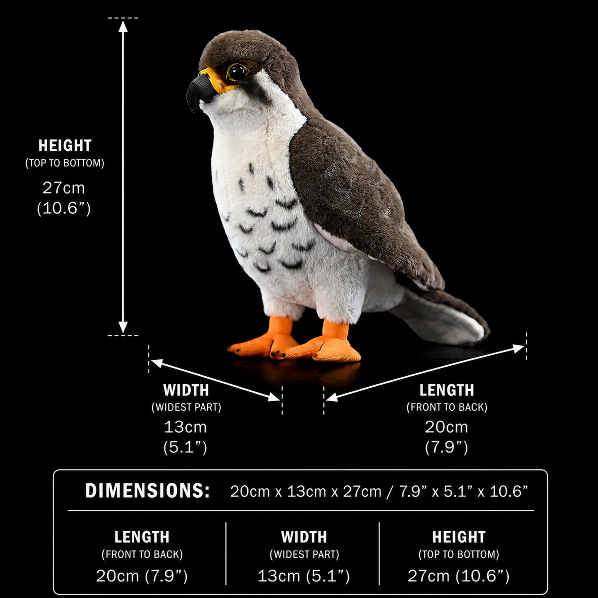 Peregrine Falcon Bird Stuffed Plush Toy