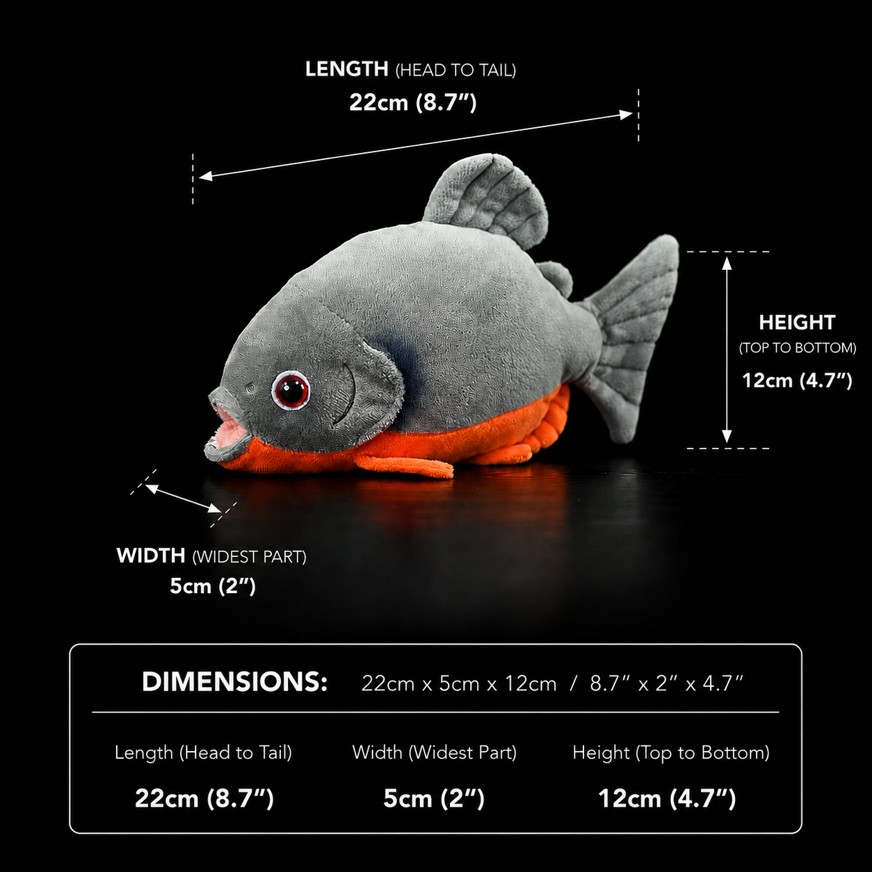 Piranha Fish Soft Stuffed Plush Toy