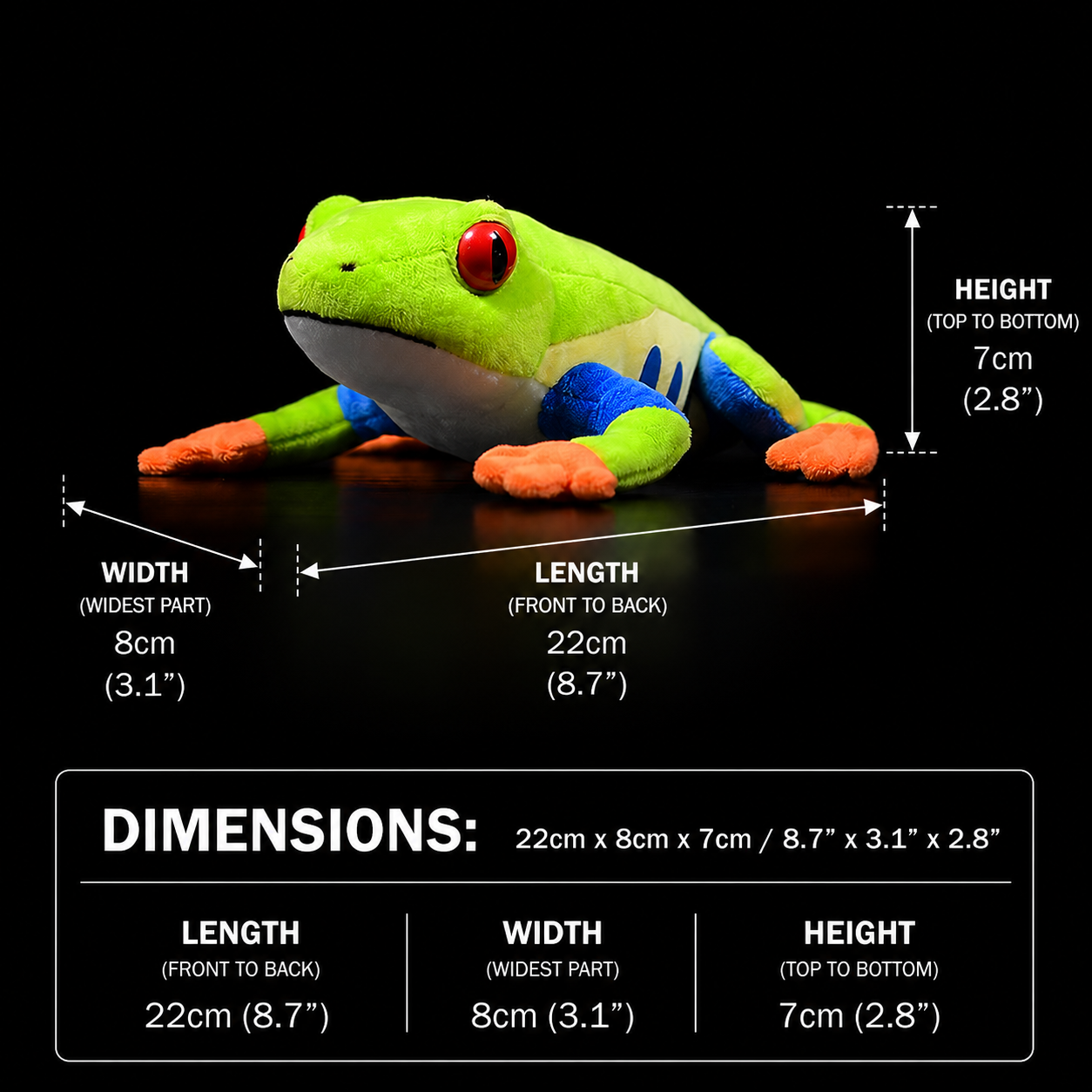 Red-Eyed Tree Frog Soft Stuffed Plush Toy