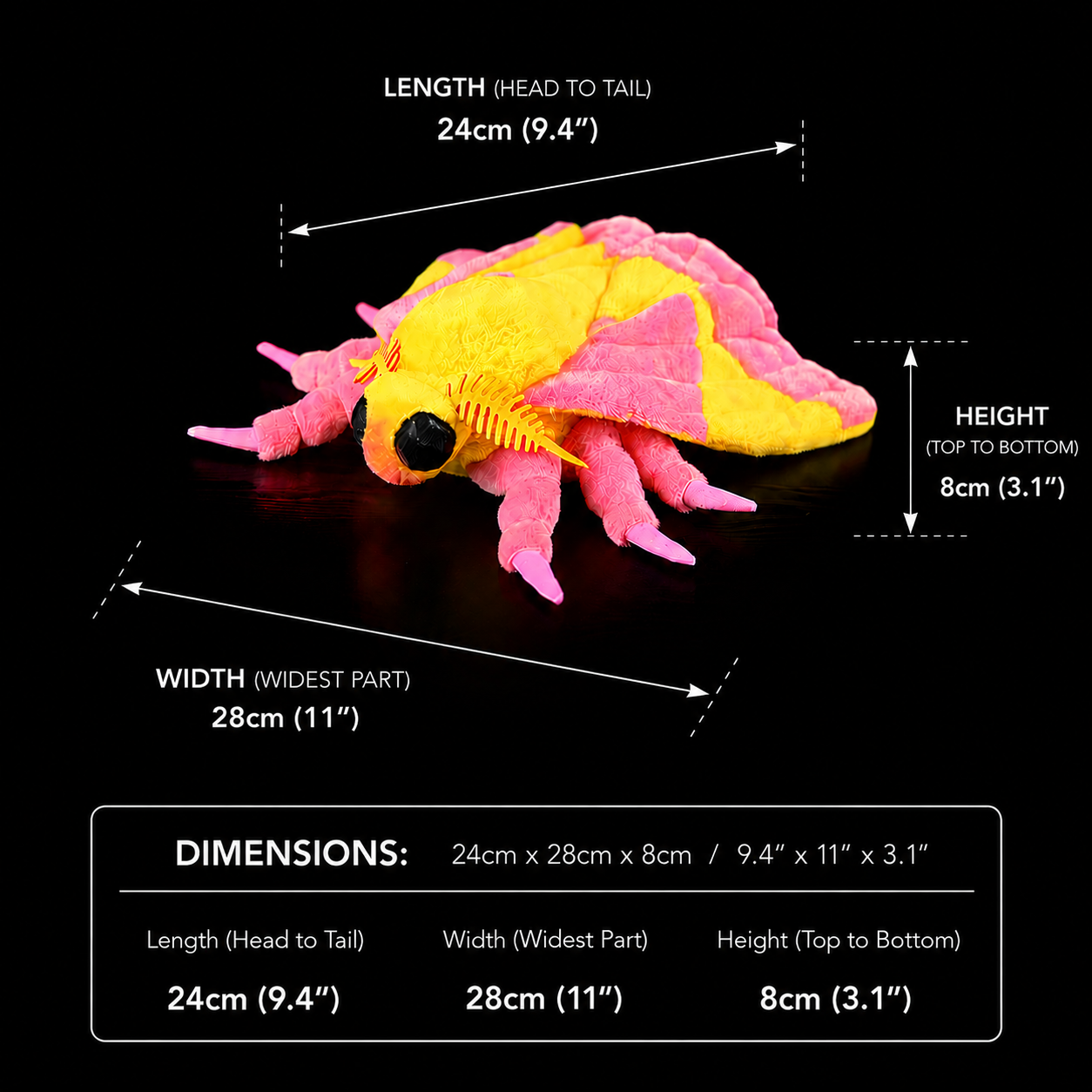 Peluche morbido Rosy Maple Moth 