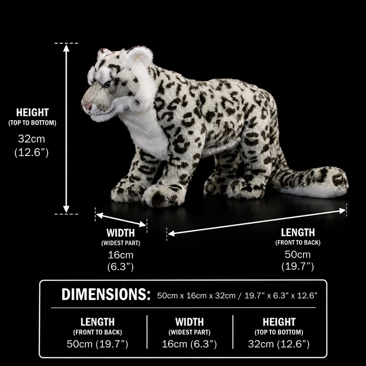 Snow Leopard Cat Soft Stuffed Plush Toy