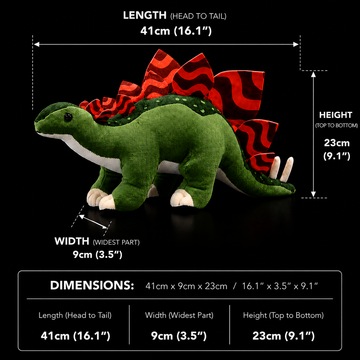 Peluche morbido di dinosauro stegosauro