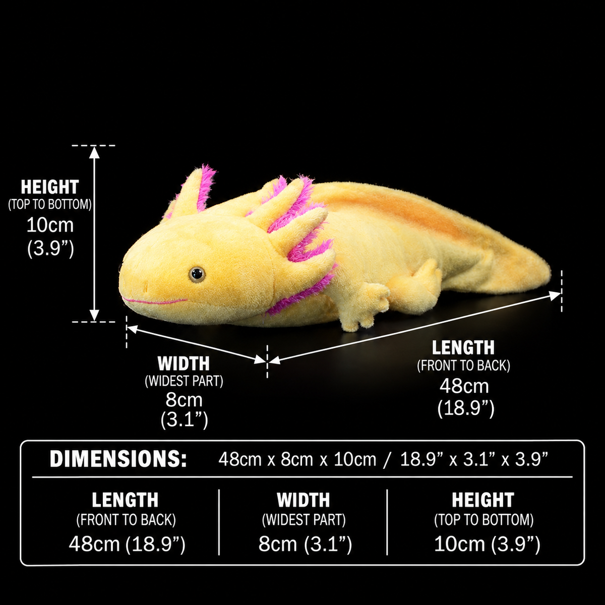 Yellow Axolotl Soft Stuffed Plush Toy