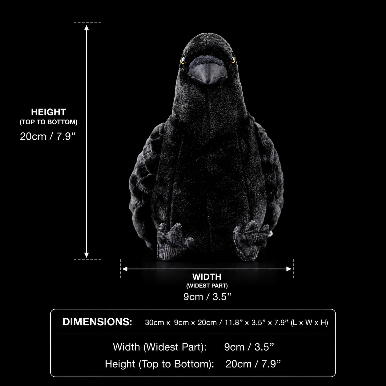 Peluche morbido a forma di corvo americano