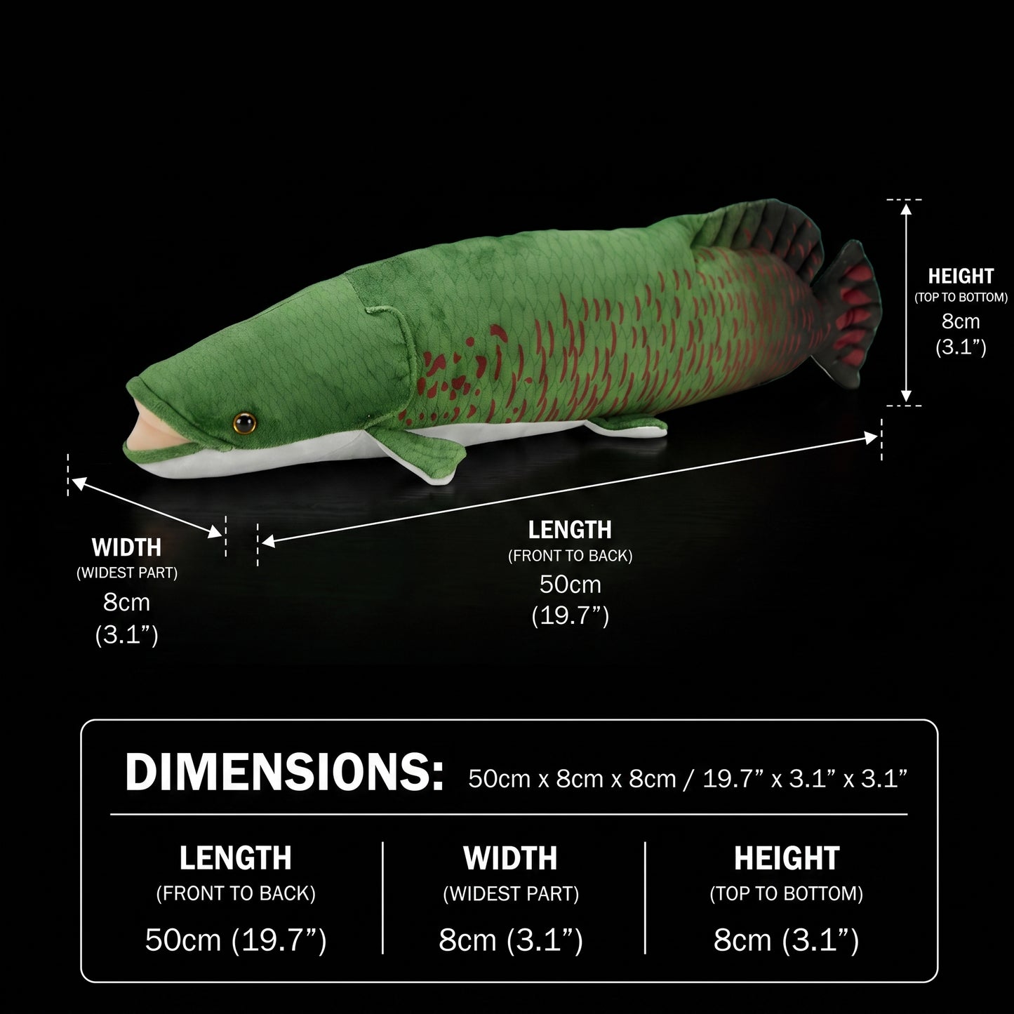 Arapaima Gigas Fish Soft Stuffed Plush Toy
