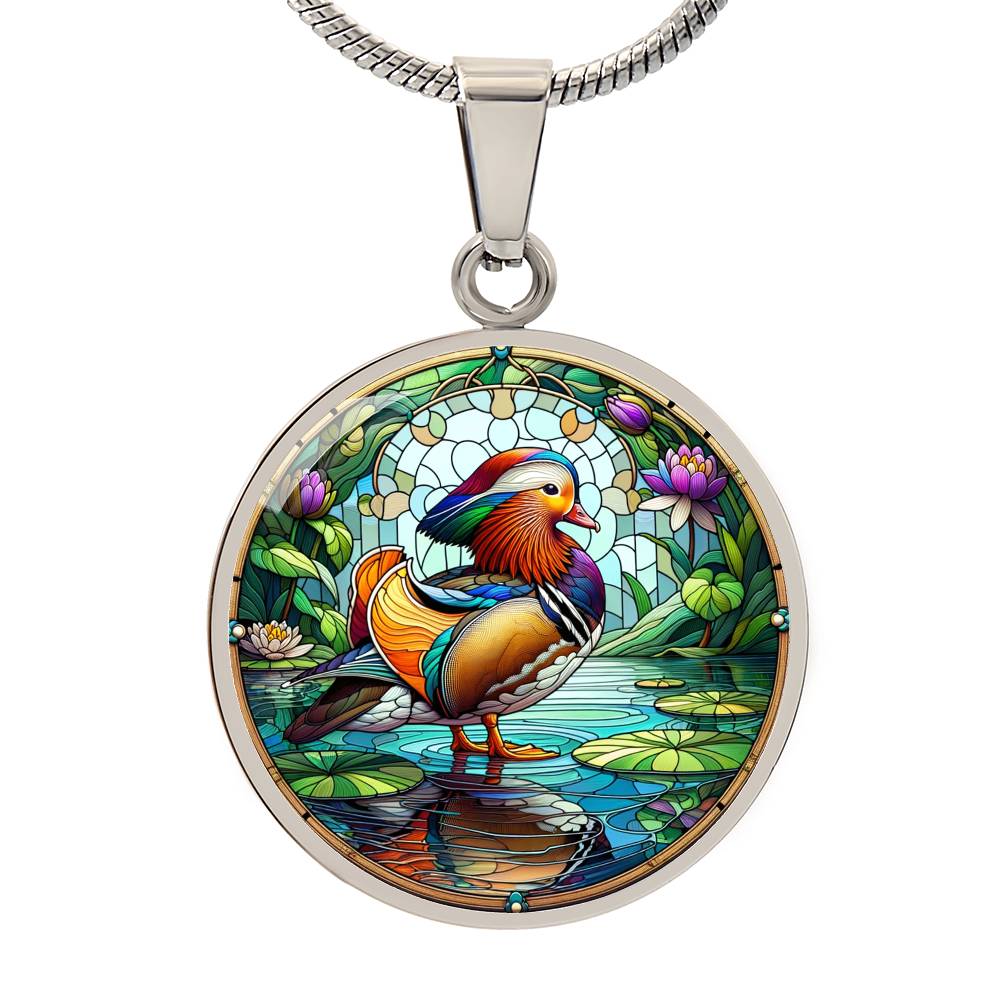 The Mandarin Duck Circle Pendant Necklace