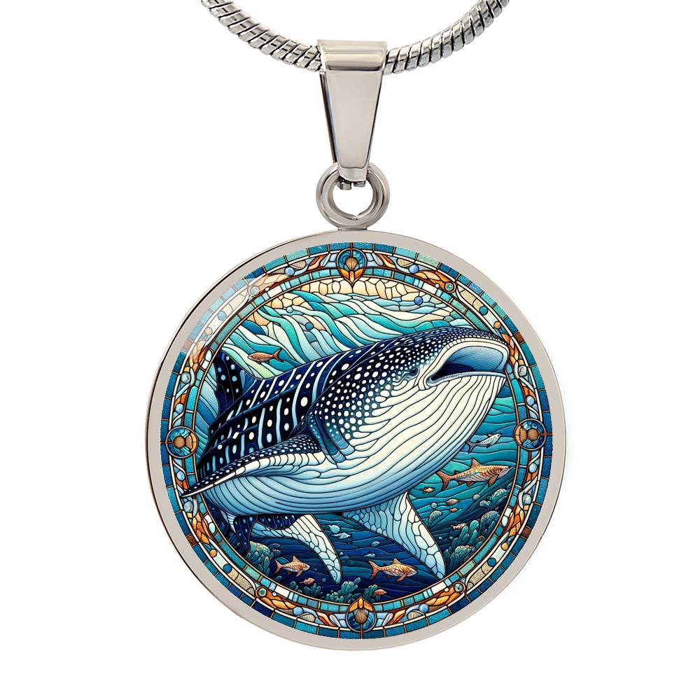 The Whale Shark Circle Pendant Necklace