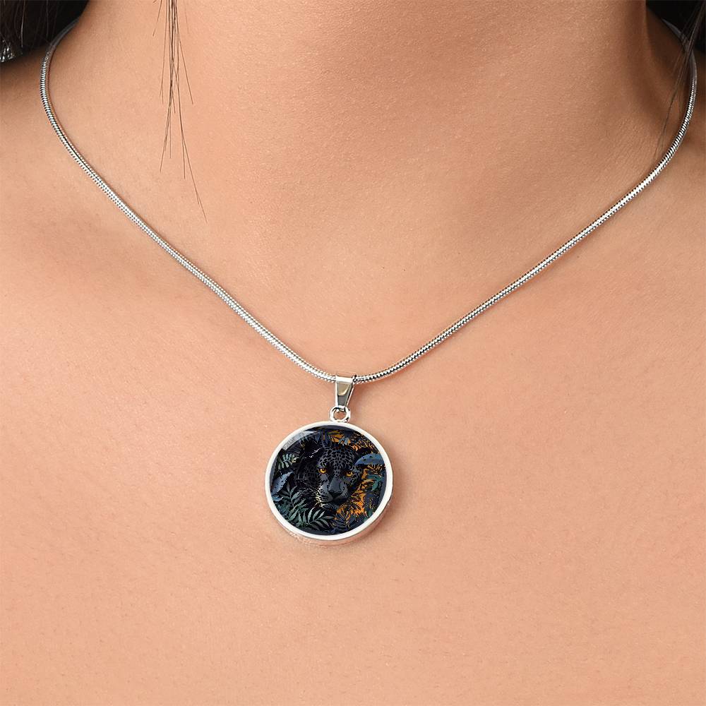 The Panther Circle Pendant Necklace