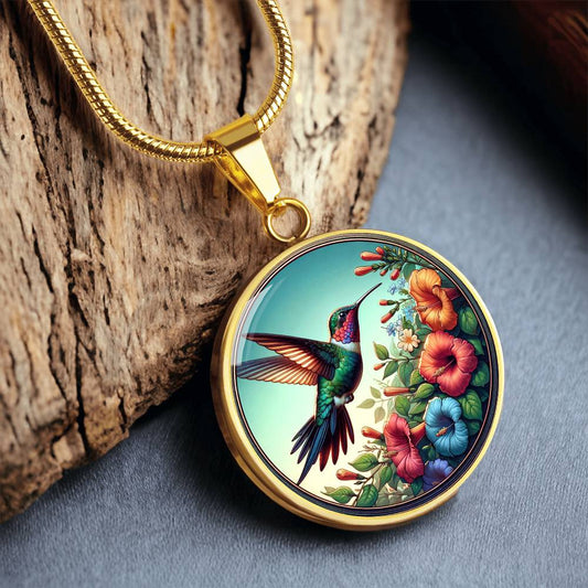 The Hummingbird Circle Pendant Necklace