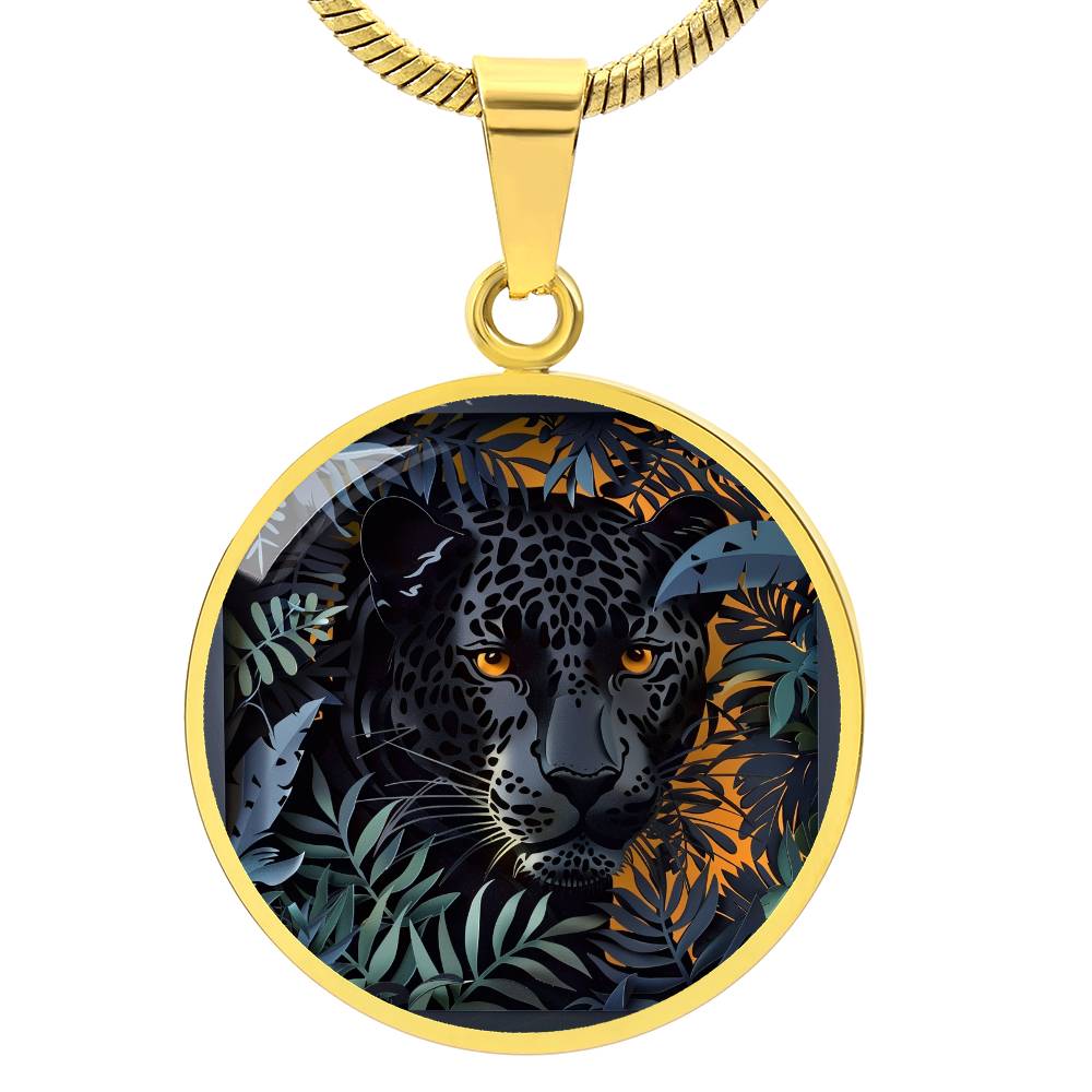 The Panther Circle Pendant Necklace