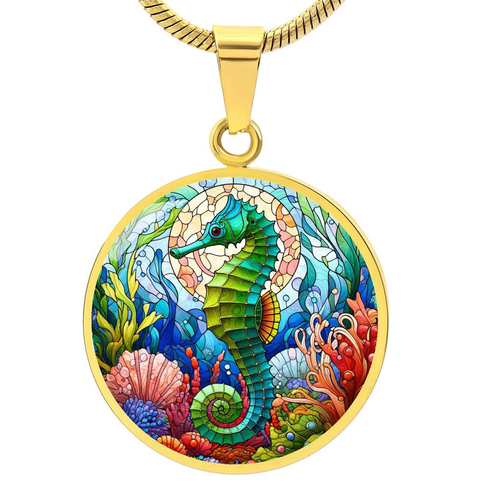 The Seahorse Circle Pendant Necklace