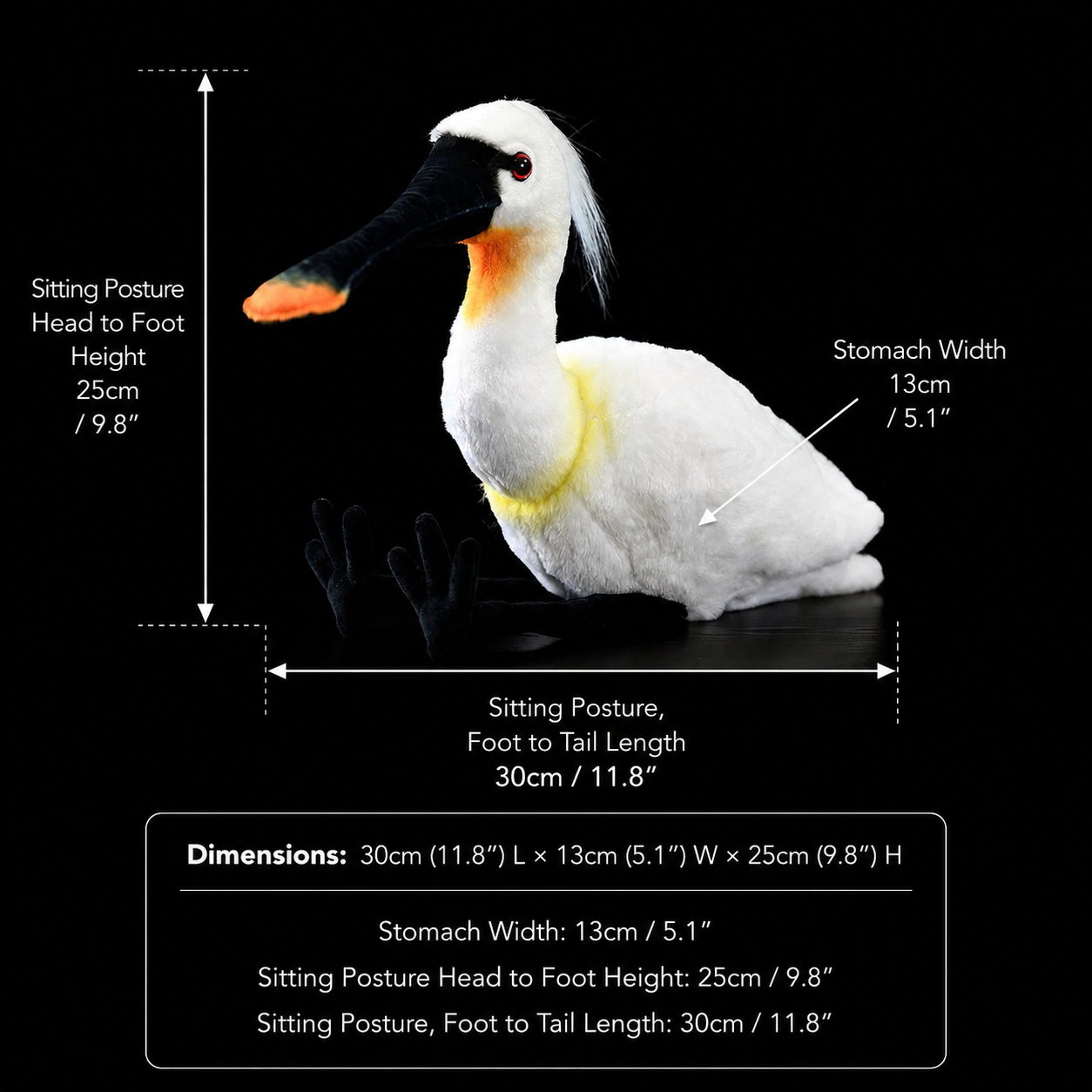 Eurasian Spoonbill Soft Stuffed Plush Toy