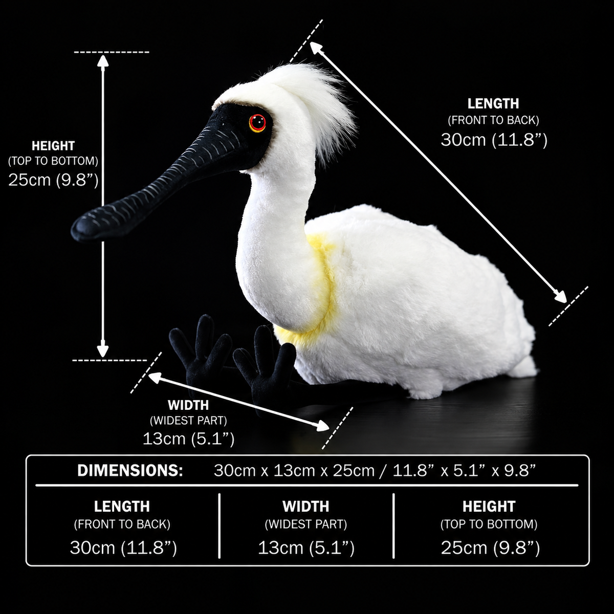 Black-faced Spoonbill Bird Soft Stuffed Plush Toy