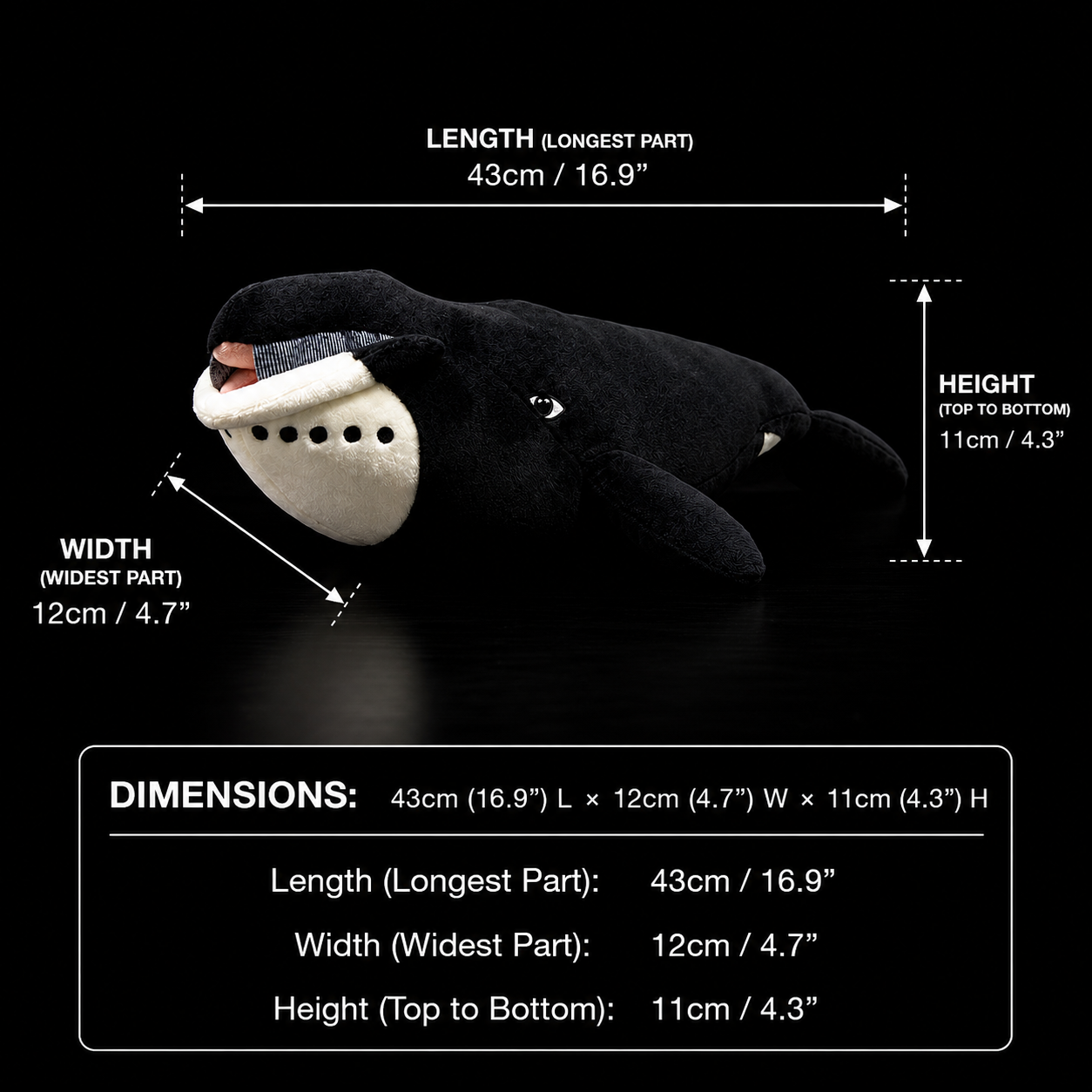 Peluche morbido di balena della Groenlandia 