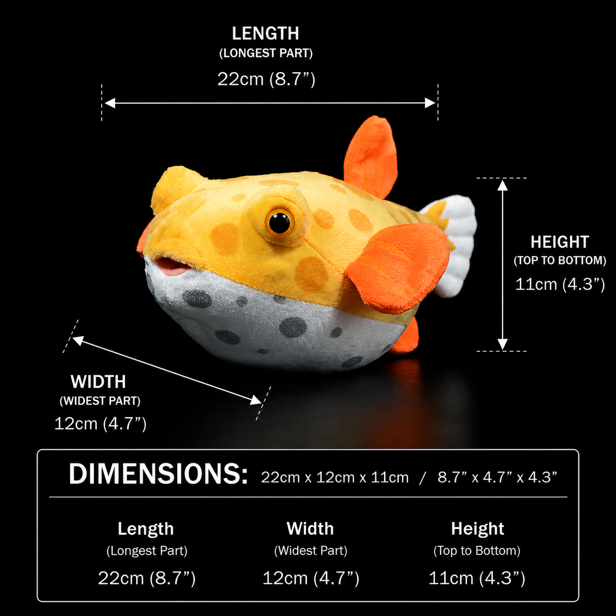 Kugelfisch Kofferfisch Weiches Plüschtier
