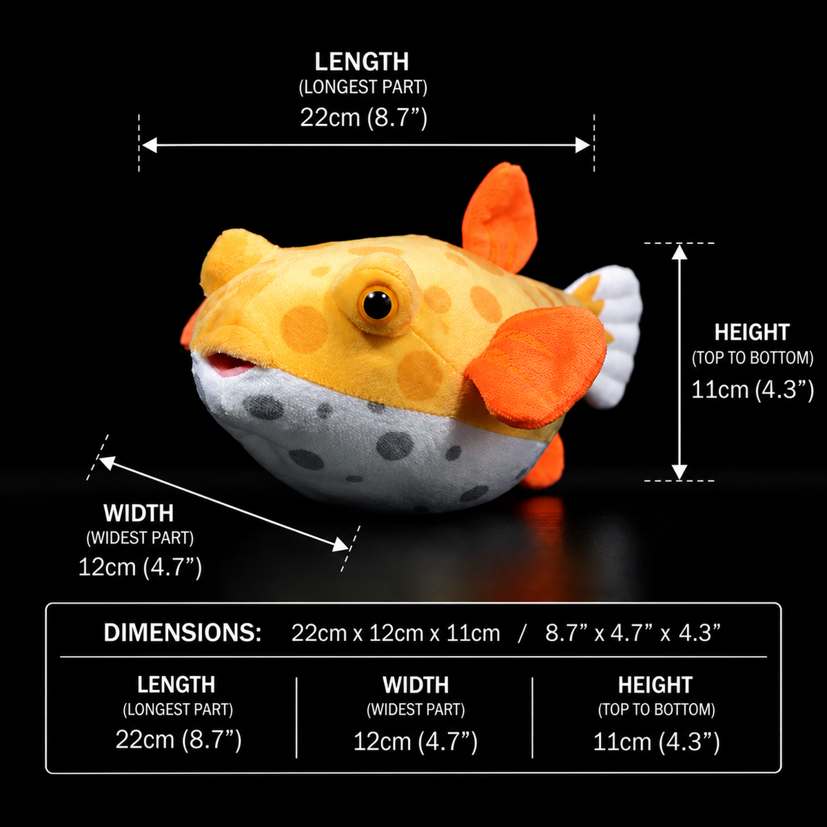Peluche morbido di pesce palla e pesce scatola