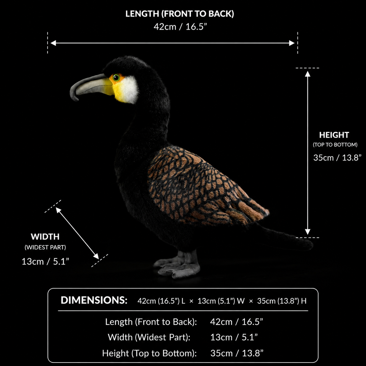 Great Cormorant Soft Stuffed Plush Toy
