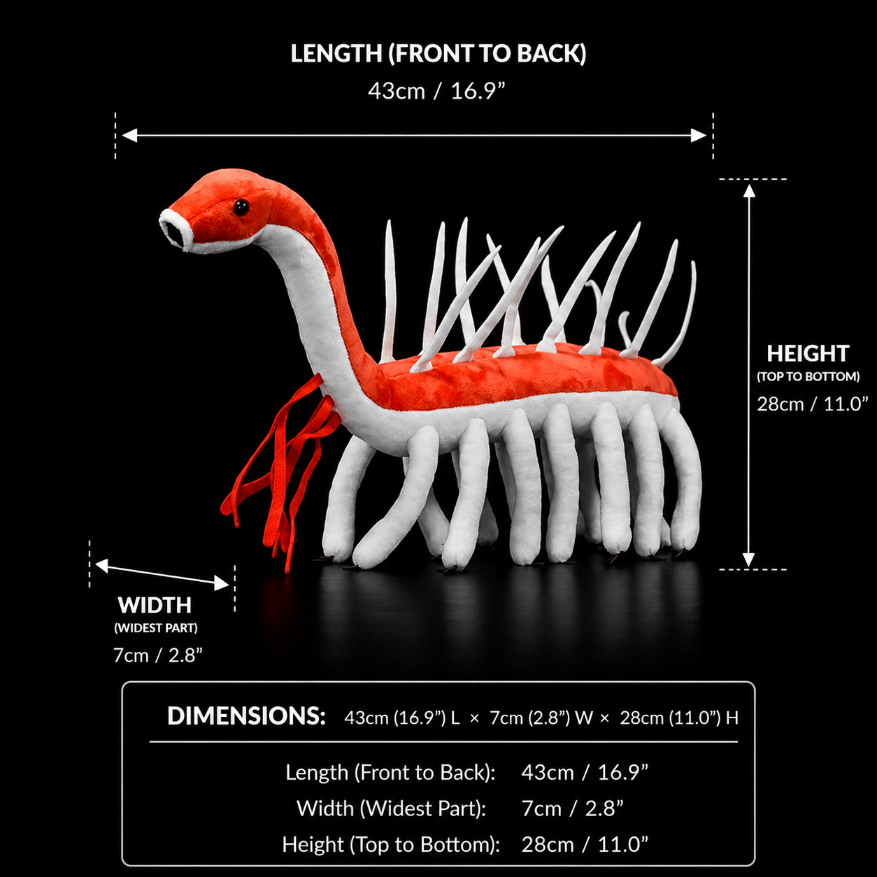 Peluche morbido di Hallucigenia Cambrian Animal 