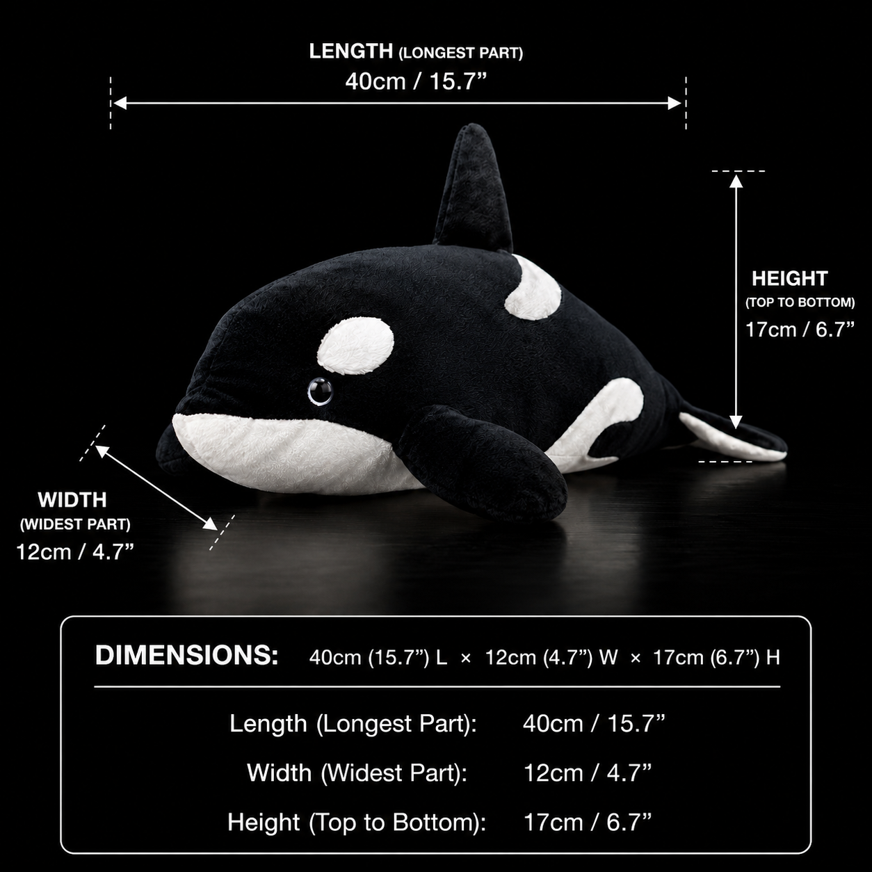 Peluche morbido a forma di orca assassina