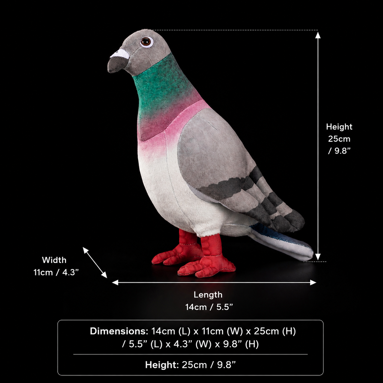 Common Pigeon Bird Soft Stuffed Plush Toy