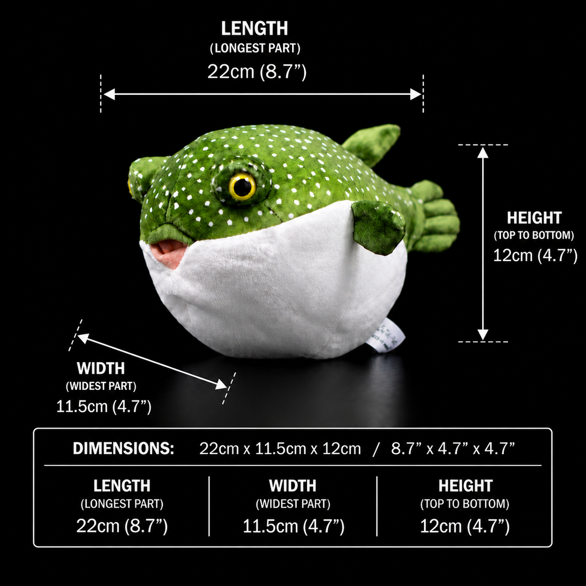 Peluche morbido di pesce palla e pesce scatola