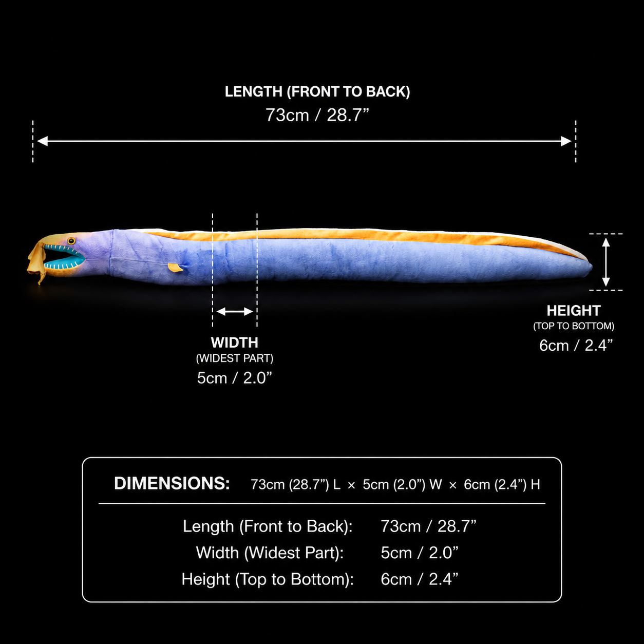 Ribbon Eel Soft Stuffed Plush Toy