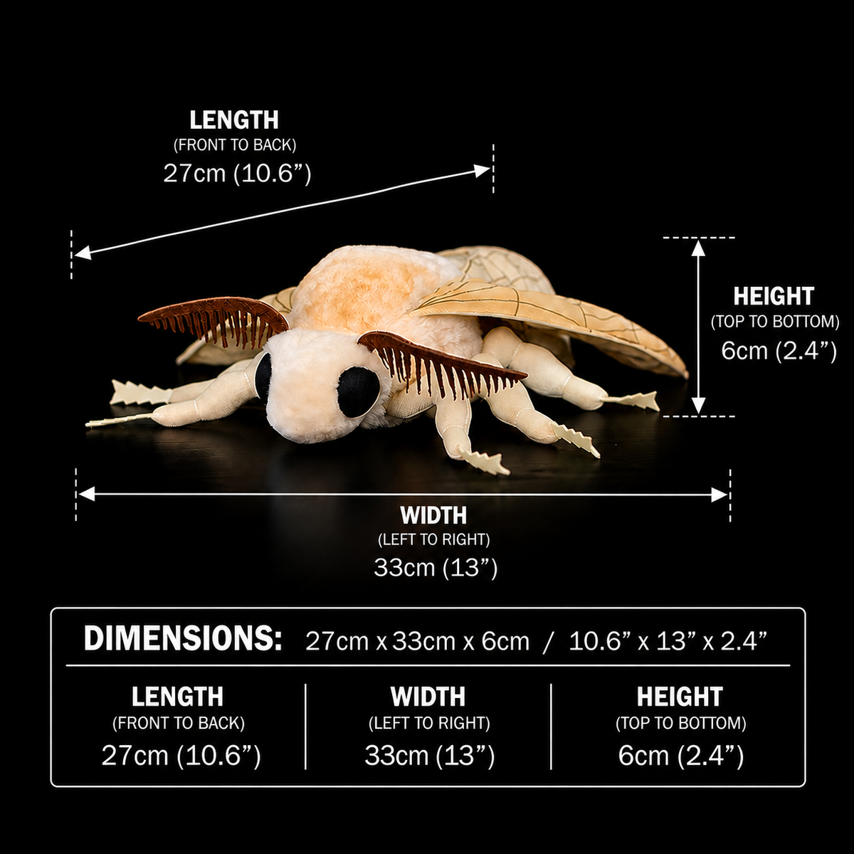 Silk Moth Soft Stuffed Plush Toy