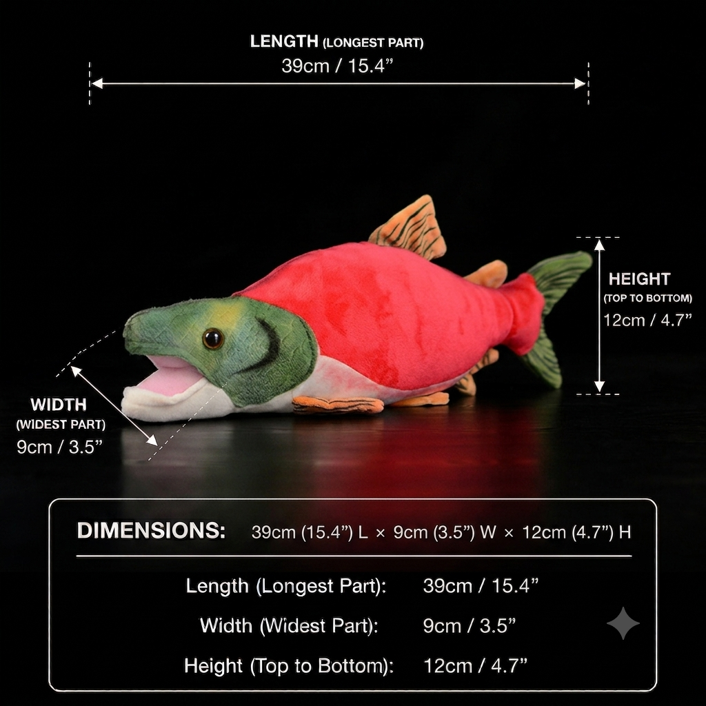 Sockeye Salmon Fish Soft Stuffed Plush Toy