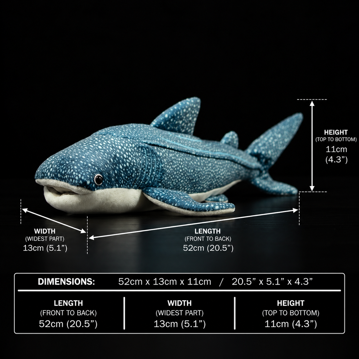Peluche morbido a forma di squalo balena