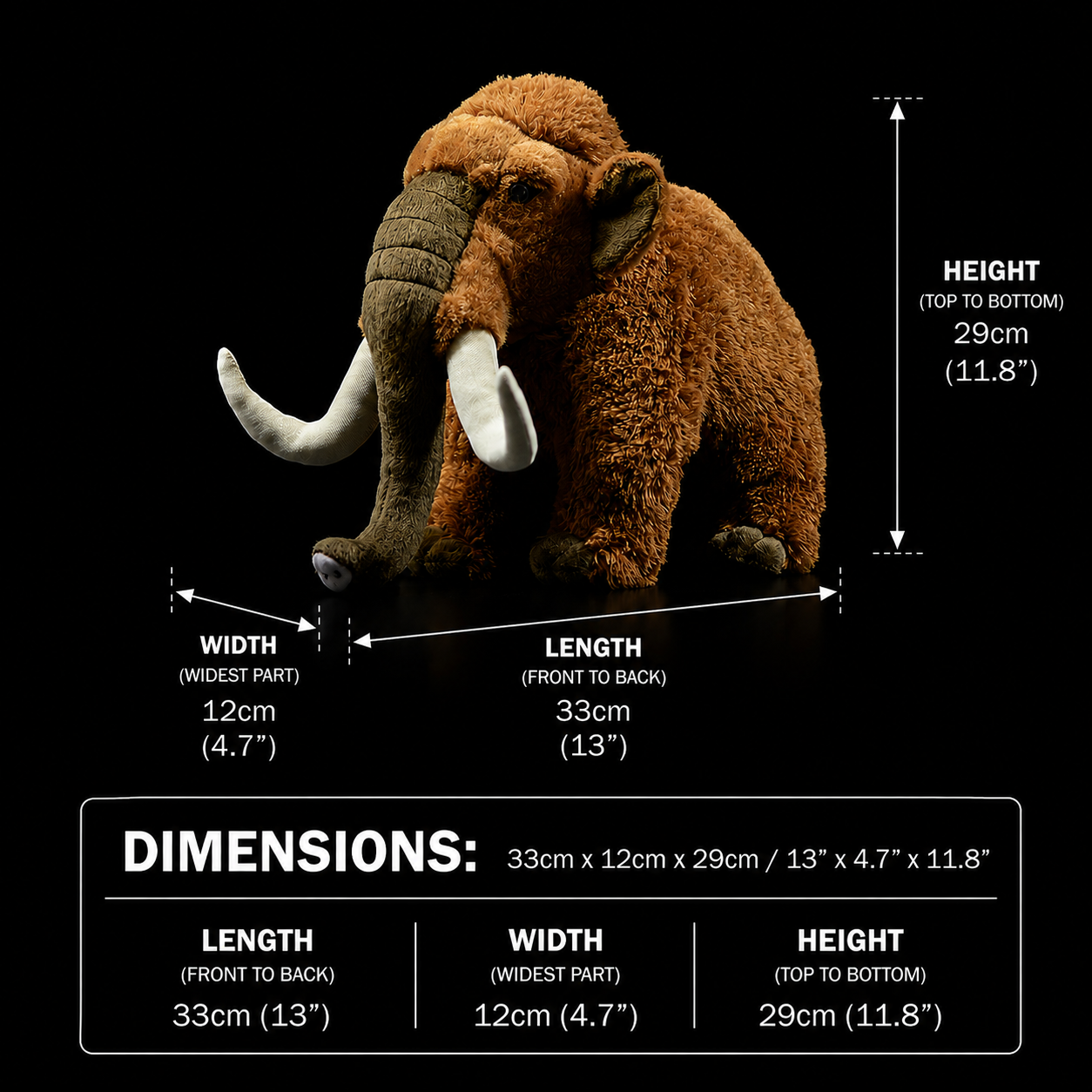 Peluche morbido di mammut lanoso 