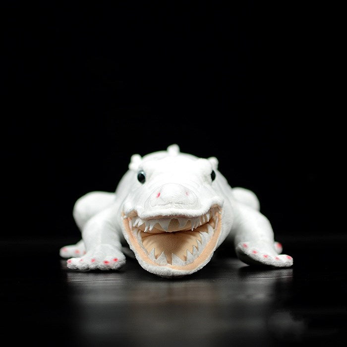 Vit Albino Alligator mjuk plyschleksak