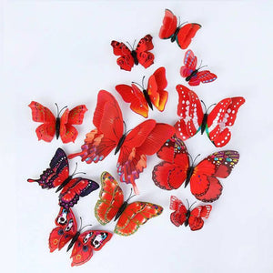 3D Butterfly Wall Decor Magnetic/Adhesive Sticker Decals (12 Pack)
