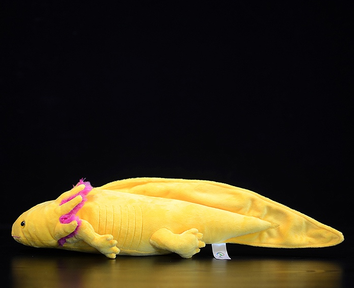 Giocattolo di peluche ripieno morbido Axolotl giallo