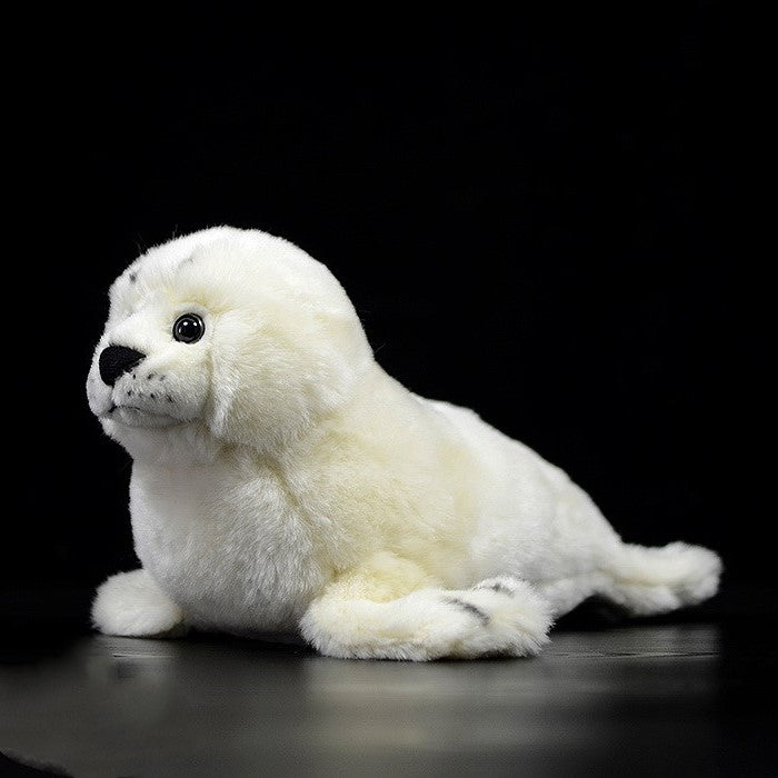 כלב חותם לבן צעצוע קטיפה ממולא רך