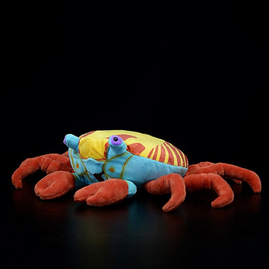 Peluche morbido di granchio rosso e giallo 