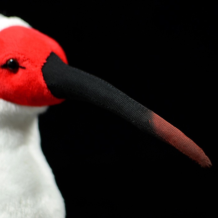 Měkká vycpaná plyšová hračka japonský ibis chocholatý