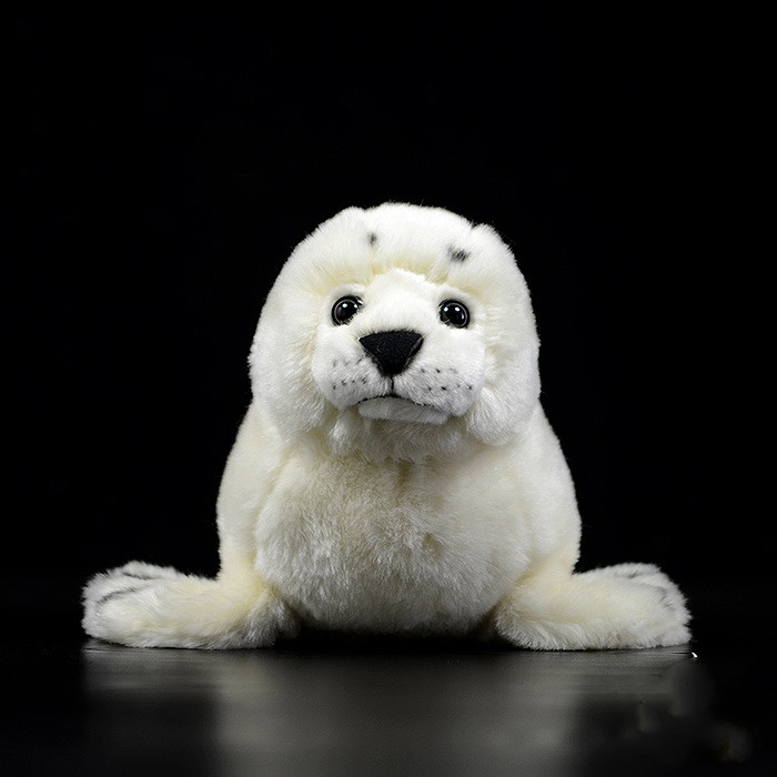 Giocattolo di peluche ripieno morbido cucciolo di foca bianca
