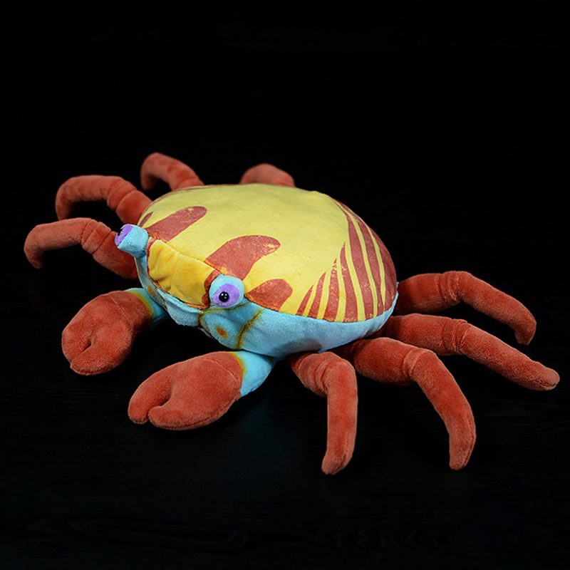 Röd gul krabba mjuk plyschleksak